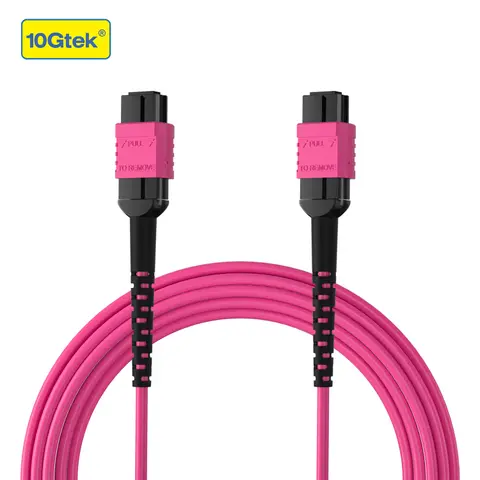 OM4 MPO-8 / UPC to MPO-8 / UPC, Multimode Straight fiber Cable, Color: Rose red, for QSFP+ SR4 optical transceiver