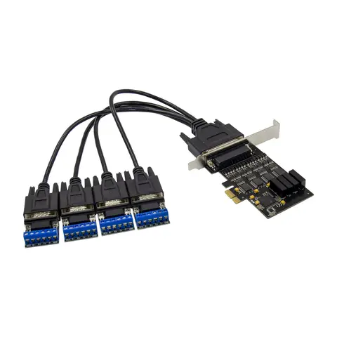 PCIe X1 to RS-485 Serial Card, with Cable 44 pin to 4x DB9