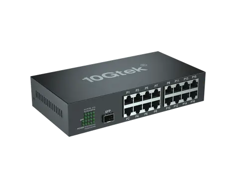 17-port Fast Ethernet Switch, with 1 SFP slots 1000M, Unmanaged, without optical transceiver