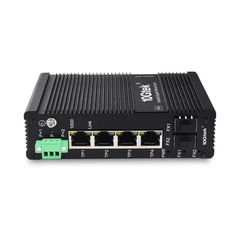 Industrial IP40, 6-Port Gigabit Ethernet Switch, G0204i, DIN-Rail Mount (power supply is not included)