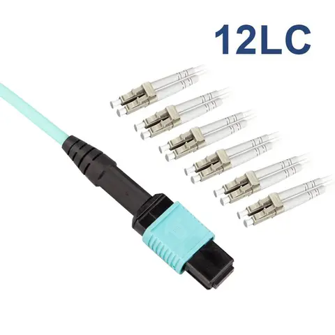 MPO to 12x LC MMF, OM4 50 / 125μm LSZH POLARITY - B Fiber Optic Patch Cable, 0.5m