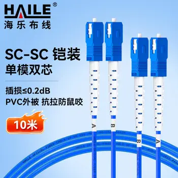 HAILE armored fiber patch cord carrier-grade single-mode duplex pigtail SC-SC fiber jumper 9 / 125 10 m HJ-2SC-SC-SK10