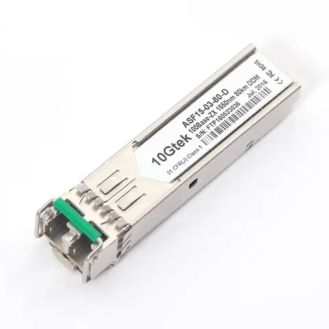 100Base-ZX 100~1000Mb / s SFP 1550nm DOM 80 km Dual LC SMF optical transceiver