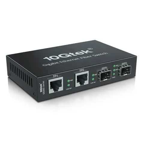 2 RJ45 ports & 2 SFP slots fiber media converter, 4 ports 1.25G Desktop Fiber Ethernet Switch