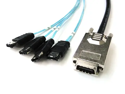 SAS (SFF-8470) to (4) eSATA Cable 1M