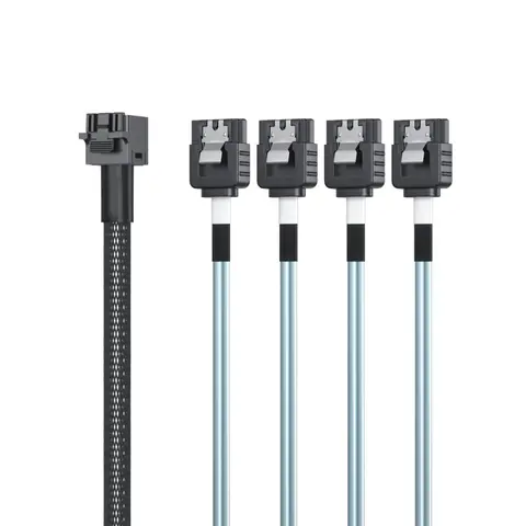 10Gtek MiniSAS HD SFF-8643 to 4xSATA Cable, with shrapnel