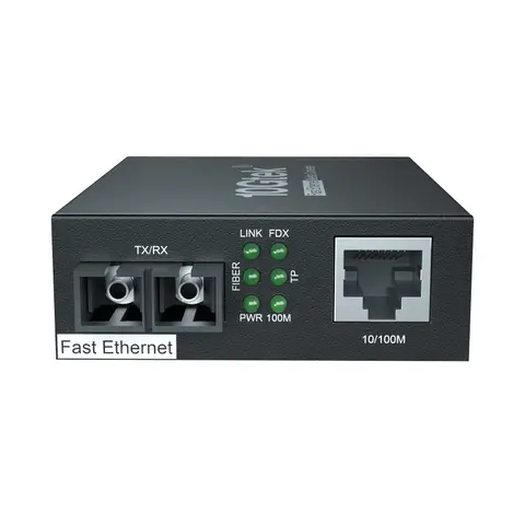 100M fiber media converter, bulit in SC Fiber