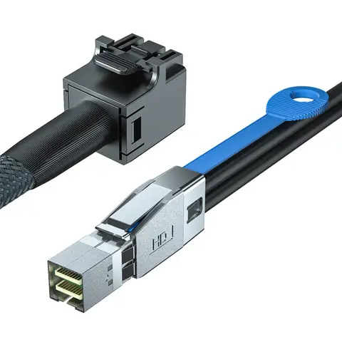 SFF-8643 to SFF-8644 Hybrid SAS Cable 0.5~1 Meter