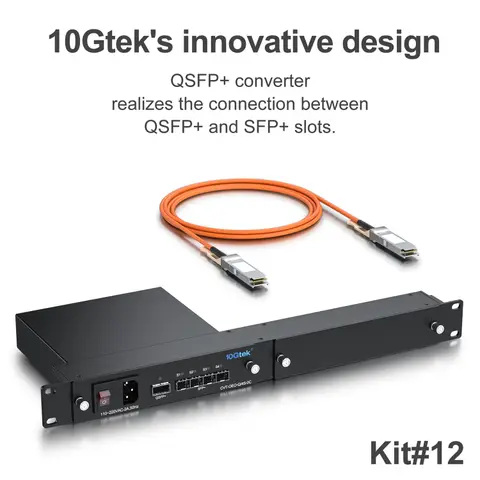 40G fiber media converter, QSFP+ to 4x SFP+ Slots