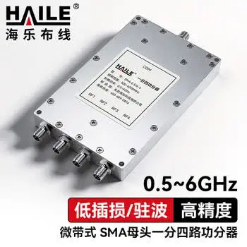 HAILE SMA female 1 4 0.5-6G RF power splitter 500-6000MHz SMA-0.5 / 6-4