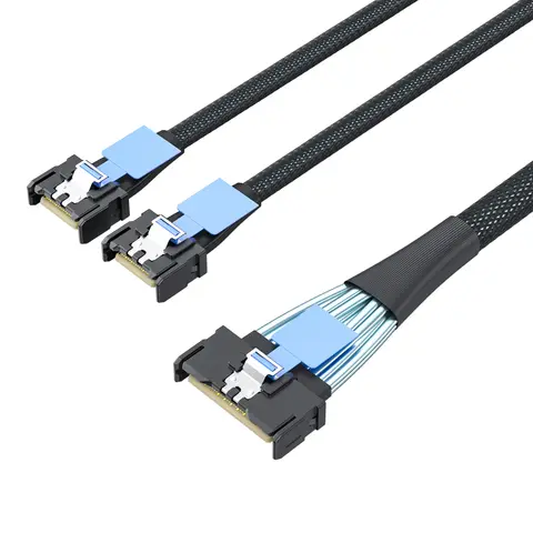 MCIO to MCIO 8i Cable, SFF-TA-1016, Mini Cool Edge IO, Straight,PCIe Gen5, 85-ohm, 0.3~1 meter