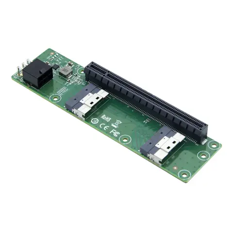 Dual SlimSAS 8i to PCIe X16 Slot adapter, GEN4 PCIe4.0