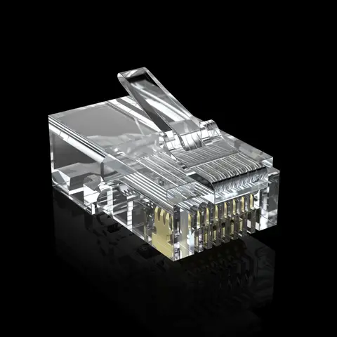 CAT.5E RJ-45 UTP Connectors, RJ-45 Modular Plugs with flexible latch, 100-Pack