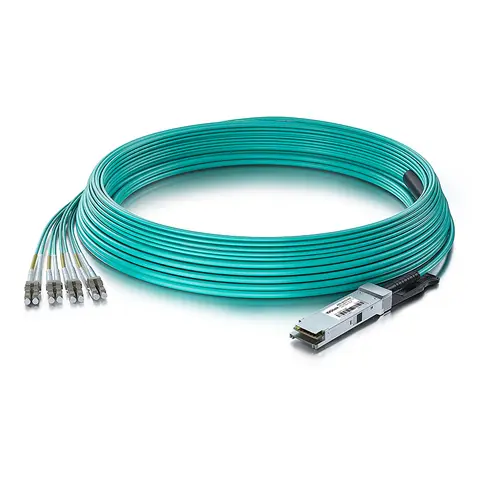 QSFP+ to 8x LC AOC 40G active optical cable OM3 MMF 1~100 meter