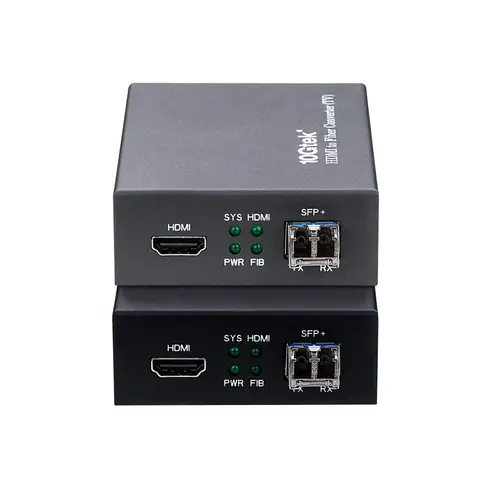 A Pair of HDMI to SFP+ Extender converter s, with two SFP+ optical transceiver s, Support HDMI 1.4a, 4Kx2K