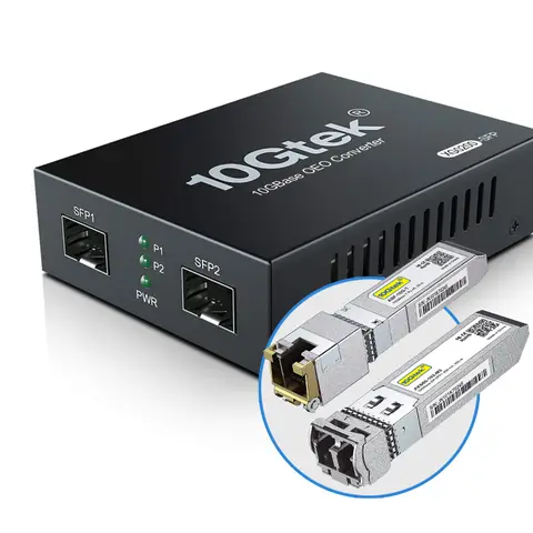 10G SFP+ slots Repeater, SFP+ to SFP+ fiber media converter with SFP+ Module optical transceiver