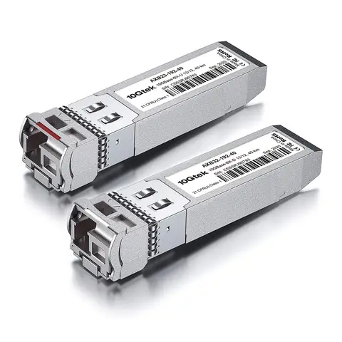 A Pair of 10GBase-ER 10G SFP+ BiDi DOM 40 km Single LC SMF optical transceiver