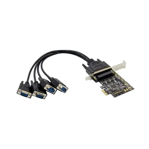 PCIe X1 to RS-232 Serial Card, with Cable 44 pin to 4x DB9
