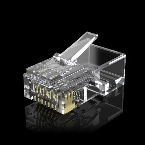 CAT.6 RJ-45 UTP Connectors, RJ-45 Modular Plugs with flexible latch, 100-Pack