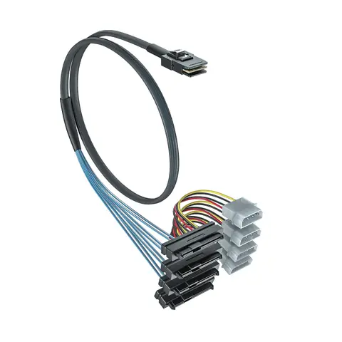 Mini SAS SFF-8087 to 4 SFF-8482 internal SAS 0.5~1 Meter