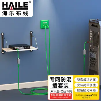 HAILE LAN / WAN isolation conversion kit -port wall plate green HT-SFD2