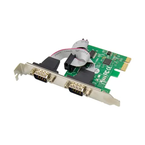PCIe X1 to (2x) RS-232 Serial Card