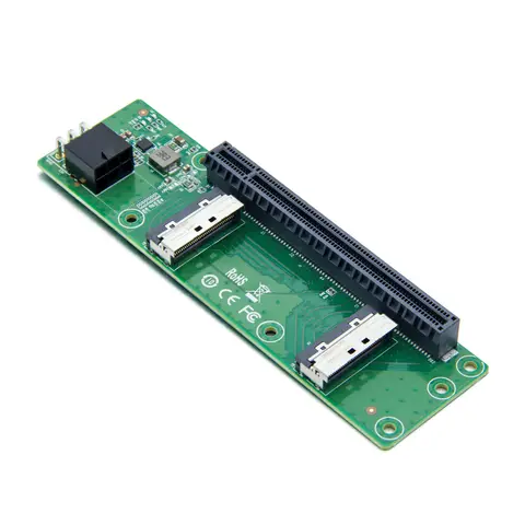 Dual MCIO 8i to PCIe5.0 X16 Gen5 female adapter