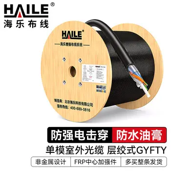 HAILE 4-core outdoor non-metallic GYFTY-4B1.3 optical cable stranded single-mode fiber HT215-4SC 100 m order in multiples pcs