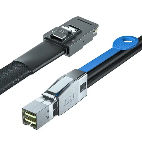 SFF-8644 to SFF-8087 Hybrid SAS Cable 0.5~1 Meter