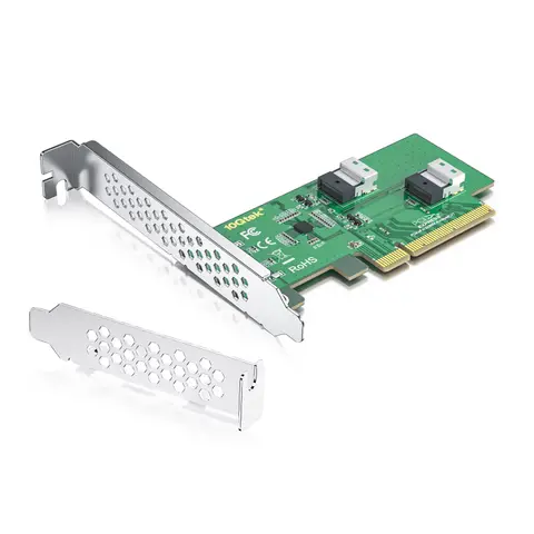 PCIe to SFF-8654 adapter for U.2 NVMe SSD, PCIe4.0 X8, 2x 4i SFF-8654