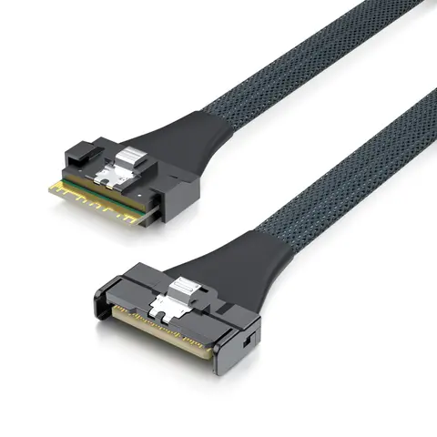 MCIO SFF-TA-1016 to SlimSAS SFF-8654 8i Cable, Straight, PCIe4.0, 85-ohm