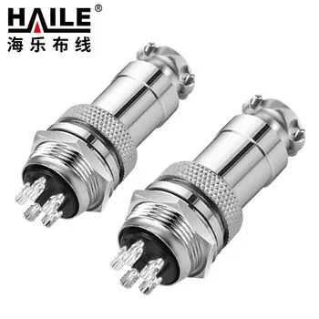 HAILE aviation connector socket male + female socket GX16-5-core connector plug size 12.3mm wall-plate 2 kit