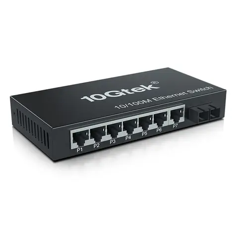 8-Port Fast Ethernet Switch, with 1 Port Fiber (Dual SC-20 km), Unmanaged