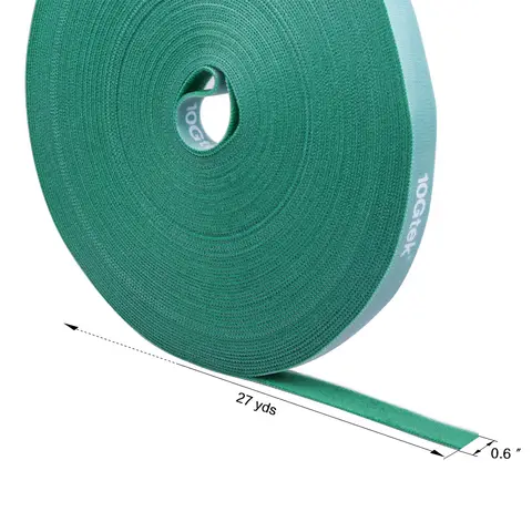 Self-Attaching Reusable Hook & Loop Fastening Tape, Double Side Cable Tie, L 27(25cm) yds, W 0.6''(1.45cm)