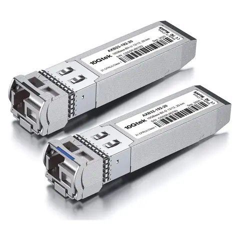 A Pair of 10GBase-LR 10G SFP+ BiDi DOM 20 km Single LC SMF optical transceiver, -40~85°C