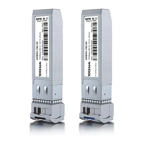 A Pair of 10GBase-LR 10G SFP+ BiDi DOM 20 km Single LC SMF optical transceiver