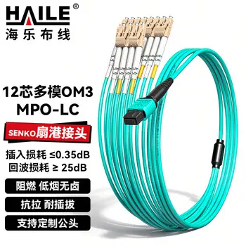 HAILE multimode 10G MPO-LC12-core 40G 10G / 100G 25G multimode 10G OM3 MPO breakout fiber 2 m MPO-MT12-LC-2M